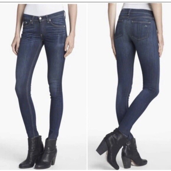 RAG & BONE Jeans Womens 29 Woodford Heritage Skinny Ankle Blue @k9 #W1502K520 - Picture 1 of 12